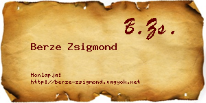 Berze Zsigmond névjegykártya