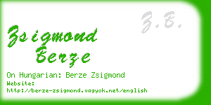 zsigmond berze business card